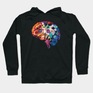 Geometric Brain Art for mathematician geometrician Hoodie